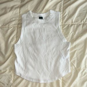 White high neck tank top